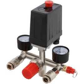 VELPAX Air Compressor Pressure Control Switch with Valve Gauges Regulator,2 Pressure gauges Pressure Gauge for 230V Compressor, Compressed air Compressor, Automatic Shutdown