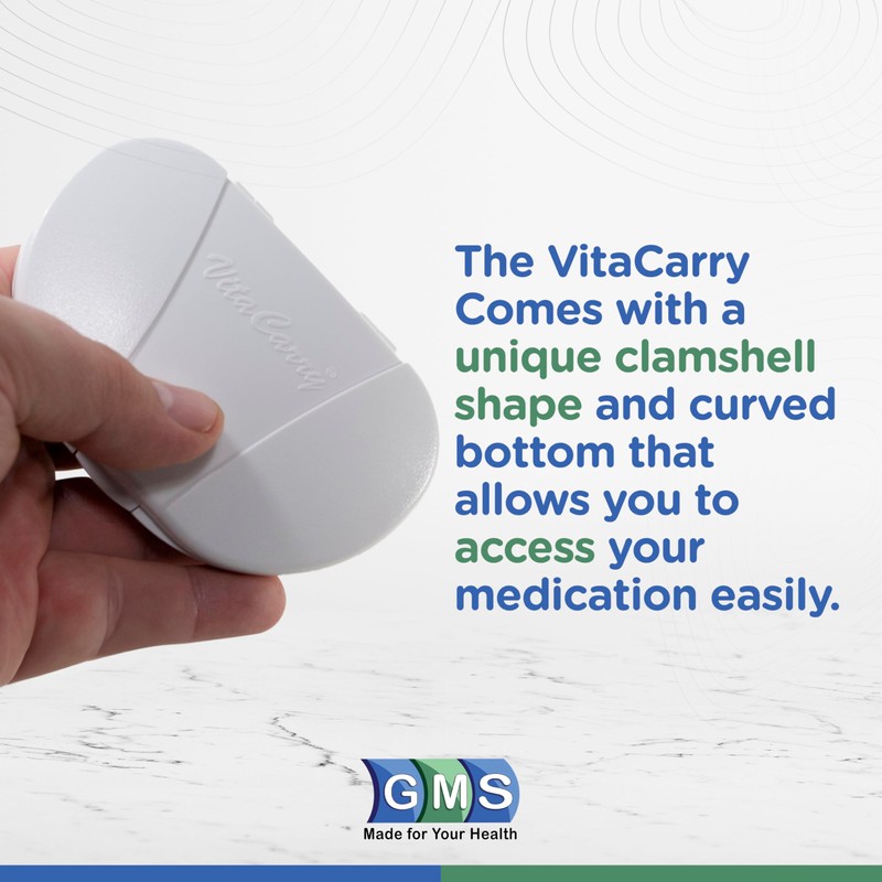 Multi-Day Vitacarry 8 Compartment Pill Box Holds up to 60
