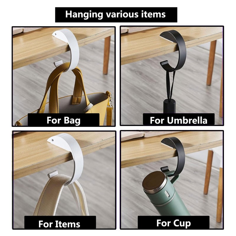 KISOY 2PCS C Shape Purse Hook for Table Handbag Hanger