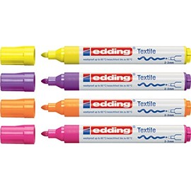 edding 4500 Textile Markers (Neon Colours / Set of 4)