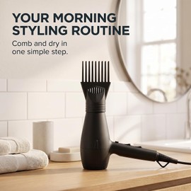 Universal Hair Dryer Comb Attachment for Straightening, Detangling - Nozzle Plastic Hairdressing Salon Comb for Curly, Natural Hair Styling Tools