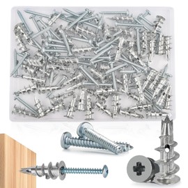 Pack of 60 Plaster Dowels, Cavity Dowels, Metal, Self-Drilling Plasterboard Dowels, Drywall Dowels with Screws, Hollow Wall Dowels, Plasterboard Panels for Concrete, Stone, Bricks