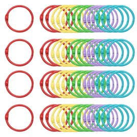 sourcing map 50pcs Binder Rings 1 Inch Loose Leaf Binder Ring Metal Book Rings Colorful Loose Leaf Rings for Index Cards Keychain Key Notebook Rings for Home Office