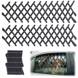 Sunnymove 2 Pcs Car Truck Window Pet Gate, Extendable Car Window Dog Puppy Ventilation Grill Mesh Vent Security Lattice Telescopic Fence for Trucks SUV Pet Safety Protection Summer Air Ventilation