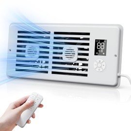 Ideashop Quiet Register Booster Fan Fits 4" x 10" Register Holes, Improves Heating & Cooling AC Vent Booster Fan, Smart Vent 10-Speed Adjustable with Thermostat & Remote Control, for Wall and Floor