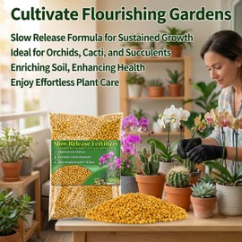RAINFLOW 11.28 OZ Slow Release Fertilizer - Organic Plant Food All Purpose Plant Fertilizer for Succulents Cactus Orchid Bonsai and All Other Outdoor & Indoor Garden