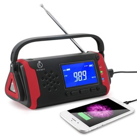 Rikopin Disaster Prevention, Multi-functional Disaster Prevention Radio, Portable Radio, Disaster Prevention Goods, Radio Light, AM/FM Radio, Wide FM Compatible, LED Light, Smartphone Charging, SOS,