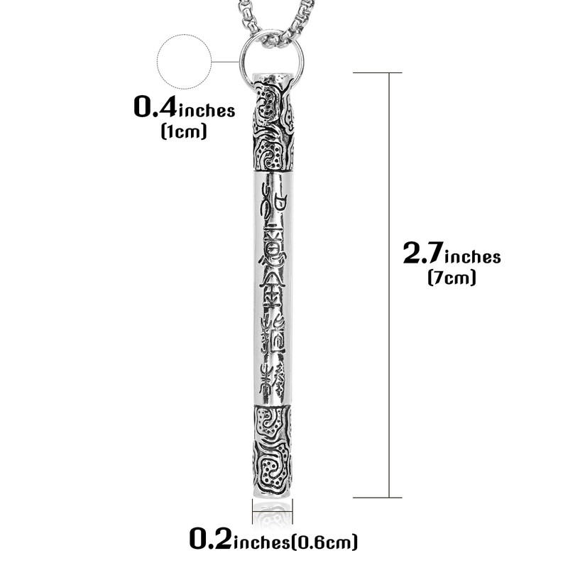 HannaFires Silver Tibetan Prayer Wheel - Spinning Buddhist Mantra Necklace,