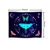Algasan Blacklight Moth Moon Phase Tapestry Boho Butterfly Moon Wall
