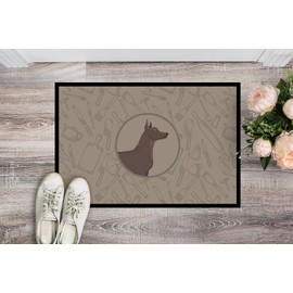 Caroline's Treasures CK2217JMAT Mexican Hairless Dog Xolo in The Kitchen Doormat 24x36 Front Door Mat Indoor Outdoor Rugs for Entryway, Non Slip Washable Low Pile, 24H X 36W