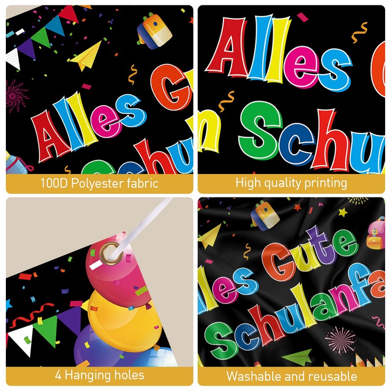 First Day of School Banner 180 x 110 cm Black