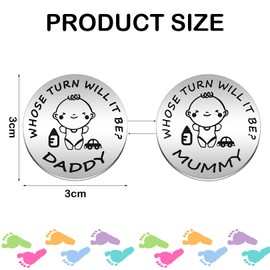 jeufun New Parents Decision Coin, Flip Coin Decision,New Mum Gifts, for Mum, Newborn Baby Gifts,Birthday, for Mum Dad Flip Coin Decision