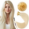 Elailite Real Hair Extensions Bondings 60 cm #613 Light Blonde