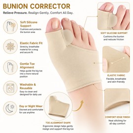 Toe Separator Corrector for Foot Comfort – Soft Silicone Bunion Support Socks for Daily Wear & Rest