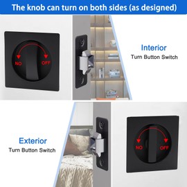 Dontay Pocket Door Passage Latches Lock,Flush Double Sided Rotation,Privacy (Bed/Bath) Latch,Large Lever,Hardware for 1 3/8" to 2 3/16" Sliding Door & Bathroom Doors (Matte Black, Square - 1 Set)