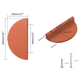 Evionlin Orange 2-1/2 inch Drawer Pulls, 2 pcs(a Pair) Half Round Half Moon Cabinet Pull Handles Semicircle Knobs with Screws for Kitchen Cupboard Bedroom Furniture Door