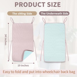 WASHINBED Highly Absorbent Wheelchair Incontinence Pad for Elderly Care (Pink, 1pc)