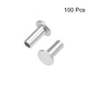 sourcing map Aluminium Flat Head Half Tube Rivets Silver M3
