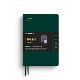 LEUCHTTURM1917 369205 Thesis Journal Medium (A5), Hardcover, Forest Green, German - Perfect for Scientific Work and Final Theses