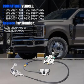 Rear Door Latch Cable Assembly FIT 1999–2007 Ford F250 F350 F450 F550 Super Duty – Back Left & Right Upper/Lower Cables – Replace 6C3Z-28264A01-A, 6C3Z-28264A00-A