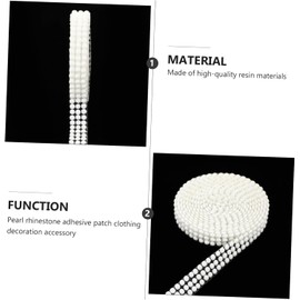TEHAUX 1rollo Cinta De Perlas Adhesivas Para Decoración De Ropa Cinta De Perlas Para Manualidades Para Eventos y Bodas Para y Embellecer Accesorios