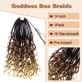 Goddess Box Braids Crochet Hair With Curly Ends 10 Inch Bohomian Box Braids Crochet Braids 1 Packs 3X Crochet Braids Synthetic Braiding Hair Extension for Black Women (10 Inch (Pack of 1), 4-30-27)……