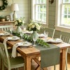 yuboo Olive Green Table Runner 72 Inches Long, Summer Checked