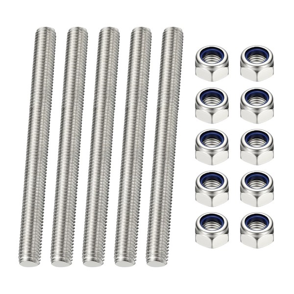 PATIKIL 5 Pcs Fully Threaded Rod, M3 x 120mm 304