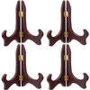 Tatuo 4 Packs 5 Inch Wooden Display Stand Decorative Plate