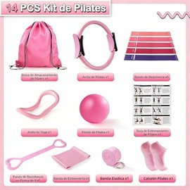 Kit Pilates Casa, Versátil Equipo de Pilate, 13 en 1 Juego de Pilates, Pilate Kit Básico para Principiantes, Juegos de Equipos de Fitness para el Hoga