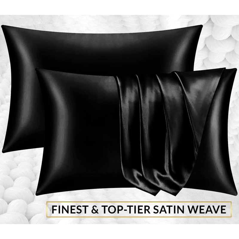 Pamposh Satin Silk Pillowcases For Hair And Skin 2 Pack