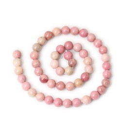 CHEAVIAN 45PCS 8mm Natural Rhodochrosite Gemstone Smooth Round Loose Beads for Jewelry Making DIY Findings 1 Strand 15"