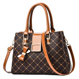 FORRICA Women Handbag Bow Pendant Shoulder Bag Fashion Maple Leaf Top Handle Bag PU Leather Handbags for Ladies Yellow