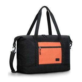 Lekespring Ryanair Hand Luggage 40 x 20 x 25 cm Hand Luggage Bag Easyjet 45 x 36 x 20 for Aeroplane Travel Bag Small Weekender for Men and Women, black / orange