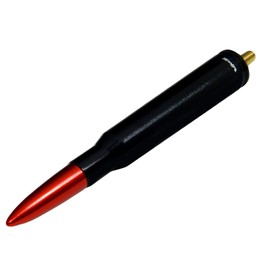 VMS RACING 50 Cal Caliber Black RED TIP Bullet Antenna Heavy Gauge Billet Aluminum Short Compatible with Ford F150 F-150 1999-2025