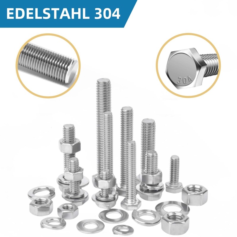 WZHUIDA 600 Pieces M3 M4 M5 M6 Hex Screws and