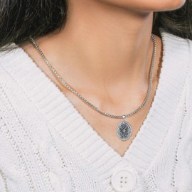 LEECCI Lilith Necklace 925 Sterling Silver Lilith Goddess Pendant Witch Lilith Jewelry for Women