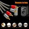 2RCA to 2RCA Cable 50ft, Hanprmee Gold-Plated [Copper Shell] [Heavy