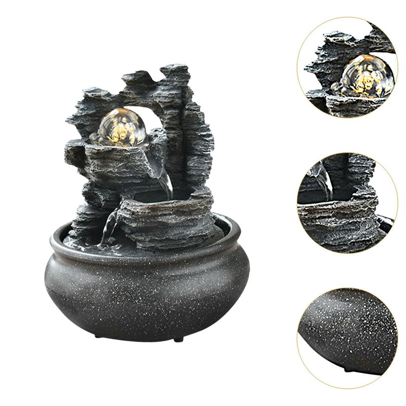 WeiLaiKeQi Indoor Waterfall Fountain Tabletop Fountain with Scene Light Water
