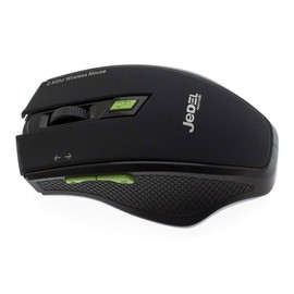 Jedel (W400) Wireless Optical Gaming Mouse, 800-1600 DPI, USB, DPI Switch, Black & Green
