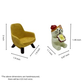 ZNWSRY Resin Cat and Mini Sofa Statue Cute Desk Decor Gift for Cat Lovers Home Decoration Tabletop Ornament Desk Accessories for Shelves Office Living Room-Yellow Sofa