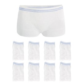 8 Pack Incontinence Net Knickers, Large Fix Incontinence Fixing Pants, Women's Net Knickers High Density Mesh Disposable Pants for Maternity Incontinence Daily Travel (White)