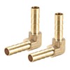 sourcing map 2 pieces 6 mm barb brass 90° angle