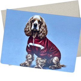 Whitman and Daughter Funny Cocker Spaniel Birthday Card (1 Premium Card, 5X7 Inch) dog outfit card blank for every occasion like cocker spaniel thank you cards - 745