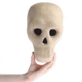 Factory Direct Craft Set of 4 Paper Mache Skulls - Life Size 10" - Made from Recycled Materials