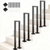 Zwinz 2 Pack U-Shaped Handrail 37''H, Durable Wrought Iron Stair
