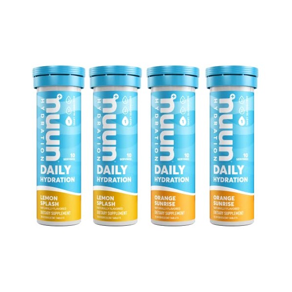 Nuun Daily: Wellness Hydration with Electrolytes, Mixed Citrus, Box of 4 Tubes (40 Count)