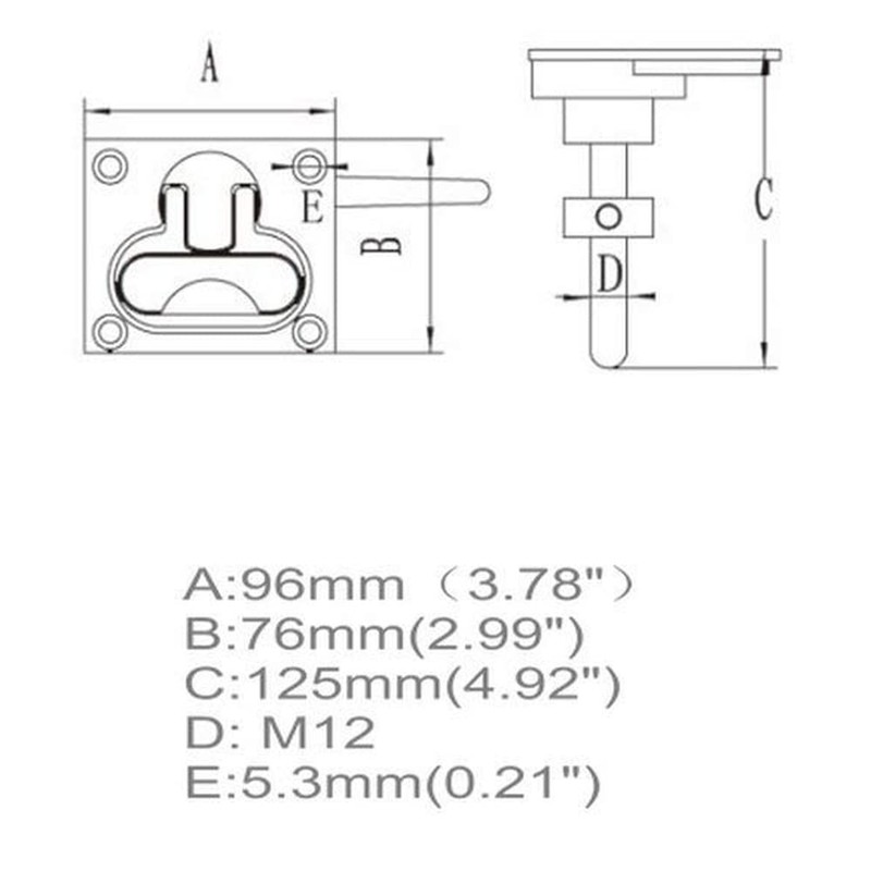 MIZUGIWA Stainless Steel Large Flush Hatch Latch Turning Lock Lift
