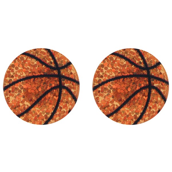 Mikovivi Basketball Stud Earrings, Small Sports Ball Earrings Mini Acrylic