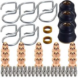 AWLOLWA 50 pcs Plasma Cutter Torch S45 Accessory Kit PR0010 Electrodes PD0116-08 Nozzle Tips Spacer Guide Retaining Cap Gas Diffuser CV0010 Consumables for S45 Torch